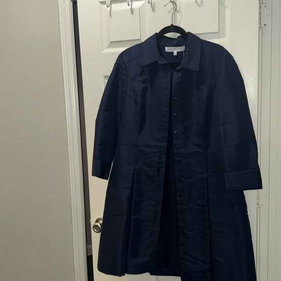 NWT Carolina Herrera Navy Button Down Dress - Picture 8 of 10